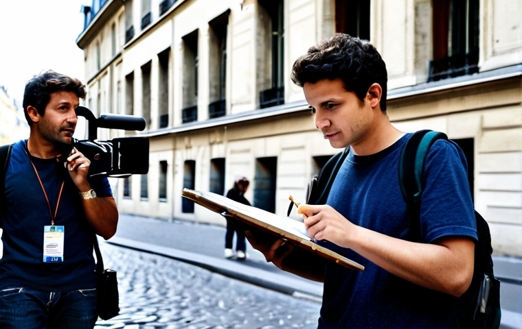 영화 제작사의 커리어 패스 - Film Set Assistant**

"A young film production assistant, fully clothed in jeans and a crew t-shirt,...