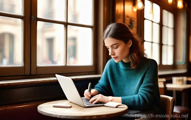 영화 제작사의 주요 업무 프로세스 - The Screenwriter's Parisian Inspiration**

"A young female screenwriter, mid-30s, with a thoughtful ...