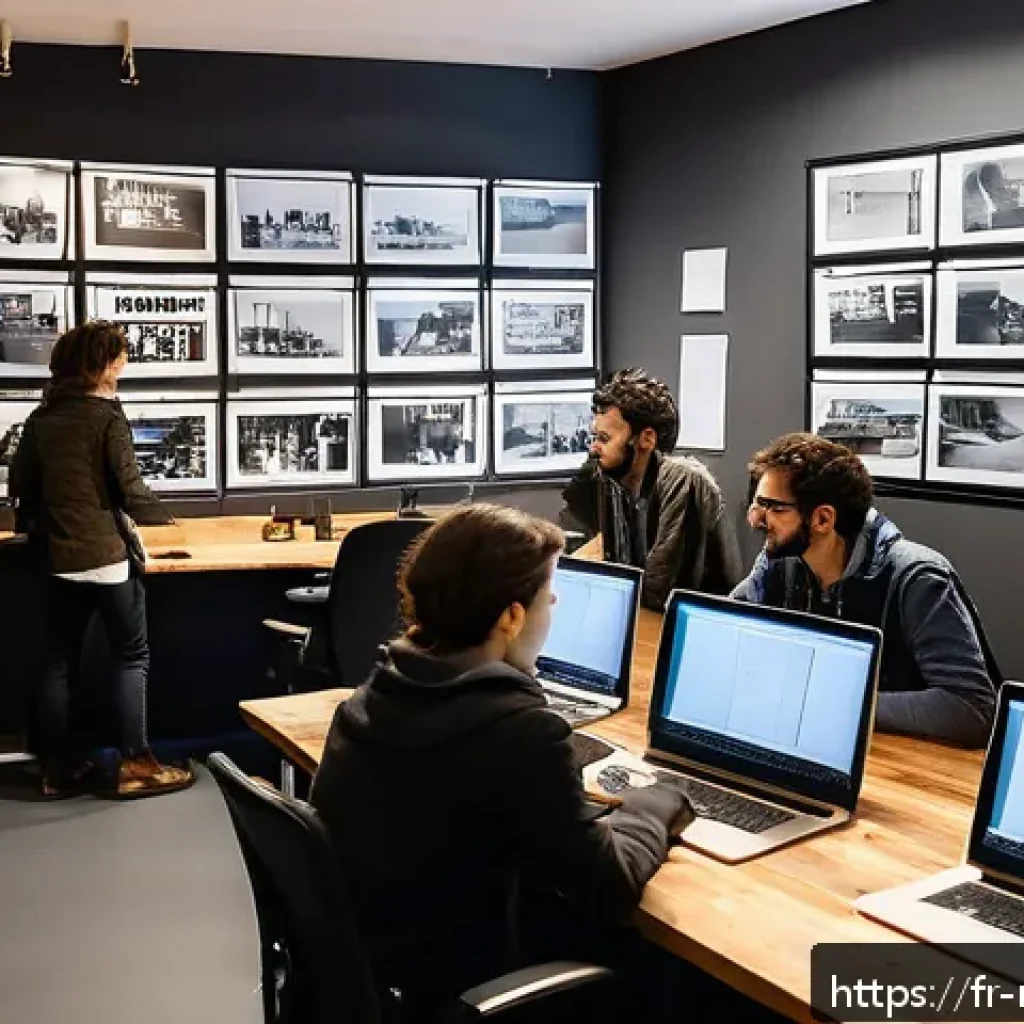 영화 제작 인턴십 지원 팁 - A bustling independent film production office in Paris, featuring a diverse team of young profession...